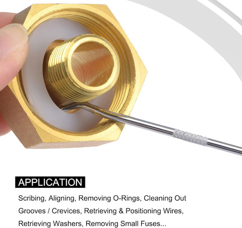 MECCANIXITY O-Ring Pick and Hooks 4in1 Set 165mm Oil Seal Gasket Precision Screwdriver Puller Remover Tool, Yellow...