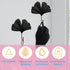 Iron Single Hooks Modern Leaf Decoration Style for Room Wall Mounted Decoration, Coats, Hats, Handbags Scarves Hanging, Home Decor 2pcs (6in Black...