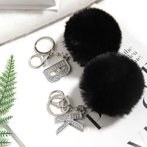 SUSULU Black Pom Poms for Crafts Fluffy Faux Fur Pom Pom Balls Small Black Pompoms with Tiny Cord for Hat Shoes Garment Accessories 2.8in Pack of ...