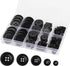 100 Pcs Premium Mixed Resin Sewing Buttons, ONEHERE Eco-Friendly 4-Hole Craft Buttons, 5 Sizes of Black Buttons Suitable for Sewing, DIY and Holid...