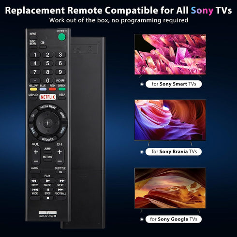 Universal for Sony TV Remote Control Replacement Compatible with Sony Bravia Smart LCD LED HD TVs RMT-TX100U...