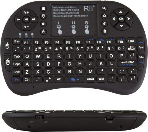 (Upgraded)Rii 2.4GHz Mini Wireless Keyboard with Touchpad,QWERTY,LED Backlit,Portable Keyboard for laptop/PC/Tablets/Windows/Mac/TV/Xbox/PS3/Raspb...