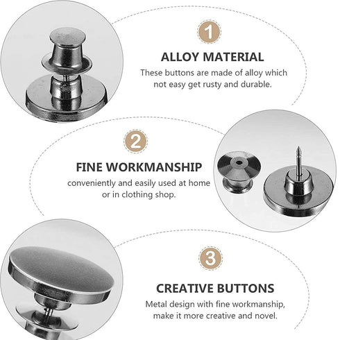 TOOVREN 8PCS Button for Jeans Too Big Fit Instant Adjustable Jean Pant Button Pin Extender Tightener Replacement Adjuster Metal Adds Or Reduces an...