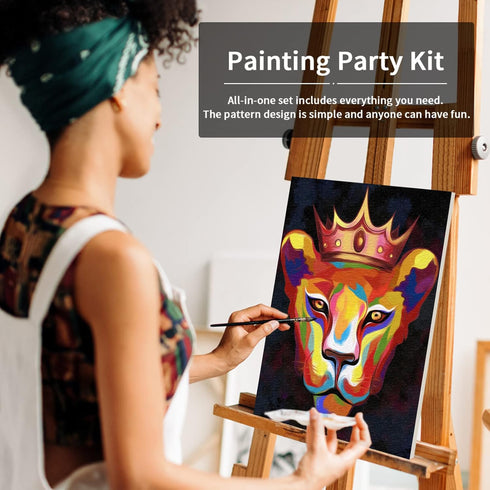 VOCHIC Canvas Painting Kit Pre Drawn Canvas for Painting for Adults Party Kits Paint and Sip Party Supplies 8x10 Canvas to Paint 8 Acrylic Colors,...