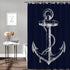 Custom Nautical Navy Blue Anchor Shower Curtain, 70x72 inch...