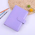 A6 6 Ring Budget Binder - Crocodile Pattern Leather Notebook Binder, Small Refillable Planner Cover with Magnetic Buckle, Purple...