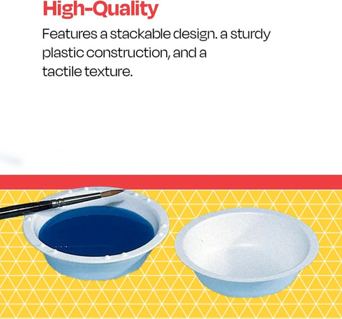 School Smart Plastic Watercolor Paint Cups, 3-3/4 x 1-1/8 Inches, White, Pack of 12...