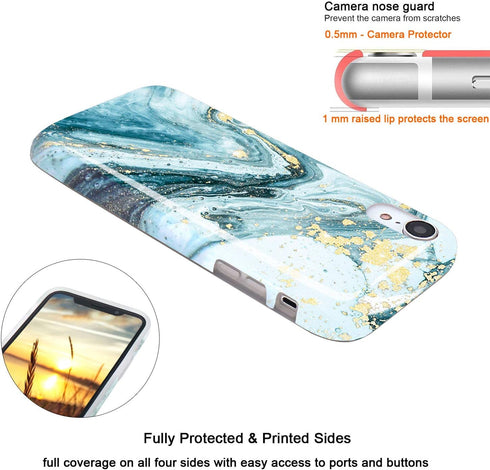 JIAXIUFEN Compatible with XR Case Gold Sparkle Glitter Marble Slim Shockproof Flexible Bumper TPU Soft Case Rubber Silicone Cover Phone Case for X...