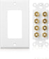 Cable Matters Speaker Wire Wall Plate (Speaker Wall Plate, Banana Plug Wall Plate) for 4 Speakers in White...