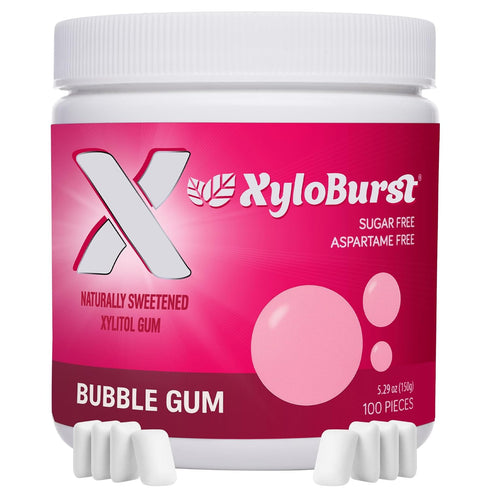 XyloBurst Gum | Xylitol Chewing Gum | Sugar Free, Gluten Free, Keto Friendly | Aspartame Free Gum For Oral Health | Bubble Gum | 100-Count Jar...
