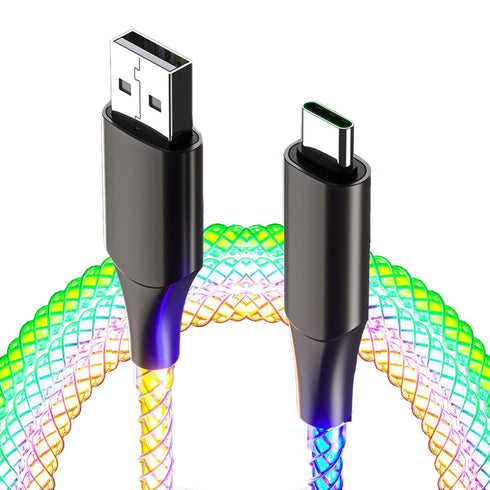 ACEDOAMARE LED Flowing Charging Cable Fast Charging Phone Charger USB C L Cable Charging Transfer Data Laptop/Tablet/Mobile Phone/Car PD Compatibl...