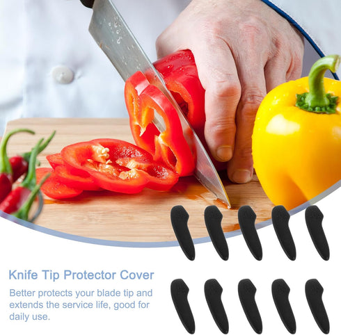 uxcell 100Pcs Blade Knife Tip Protector Cover Plastic Knife Guard Sleeves Knife Blade Tip Sleeves Cover for Kitchen, Black...