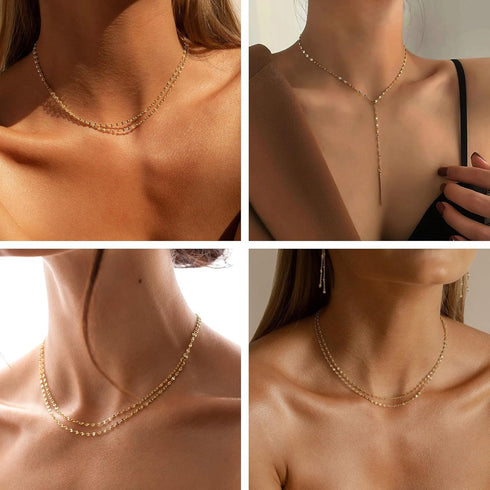 Kyutong 32.8 Feet Gold Plated Stainless Steel Chain for Jewelry Making Thin Embossed Lip Chain Link Necklace Making Supplies with Lobster Clasps J...