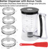Fungyand Pancake Batter Dispenser - 4 Cups Complete Batter Dispenser Set with Muffin Rings, Spatula - Ideal Baking Tools for Pancakes, Cupcakes, W...