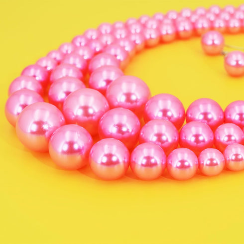 Womens Faux Pearl Costume Jewelry 3 Layers Pearl Chunky Necklace Bracelet and Earrings (Pink)...