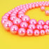 Womens Faux Pearl Costume Jewelry 3 Layers Pearl Chunky Necklace Bracelet and Earrings (Pink)...