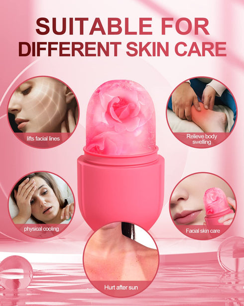 Ice Roller for Face & Eye, Beauty Facial Ice Holder Mold Face Puffiness Relief Massage Skin Care Tools for Brighten Lubricate Shrink Pores Remove ...