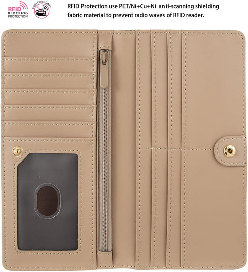 Ultra Slim Thin Leather Women Wallet Rfid Blocking Credit Card Holder Bifold Clutch (White Floral)...