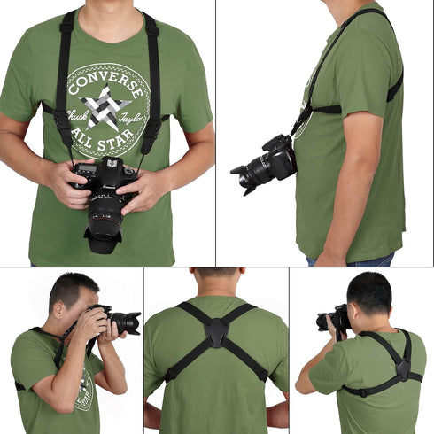 Camera Harness Strap,Cross Shoulder Quick Release Straps for Binoculars, Rangefinders,Harness Strap Compatible with Canon, Nikon, Sony and DSLR SL...