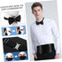 Mens Cummerbund and Bow Tie Set Pocket Square Bow Tie Black Mens Formal Satin Bowtie and Cummerbund Set Gentlemen Suit Accessories for Business We...