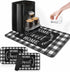 Coffee Mat for Countertops, Black White Grey Buffalo Grid Dish Drying Mat 2 Pcs for Kitchen Coffee Bar Accessories, Fit Under Coffee Maker Espress...