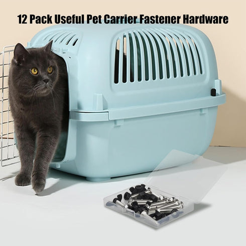 M6 Pet Carrier Fasteners Kennel Replacement Bolts for Plastic Cat Crate and Dog Crate Dog Kennel Accessories Cat Cage Carrier Parts(12 Set)...