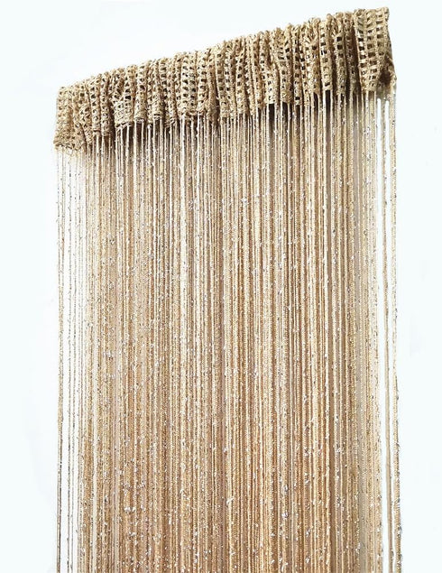 ave split Decorative Door String Curtain Wall Panel Fringe Window Room Divider Blind Divider Tassel Screen Home 100x200centimeter (Champagne18)...