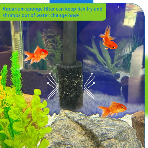 12 Pieces Aquarium Filter Sponge 0.8" Intake Shrimp Filter Coarse Sponge Filter for Aquarium Fish Tank, Protect Fish Fry and Shrimp, Black...