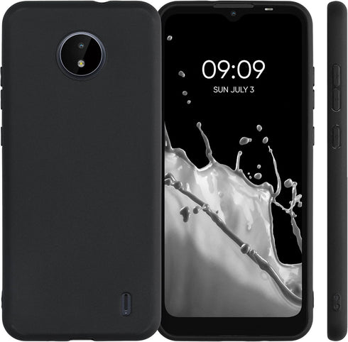 kwmobile Case Compatible with Nokia C20 / C10 Case - Soft Slim Protective TPU Silicone Cover - Black...
