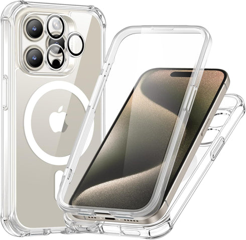 ESR for iPhone 15 Pro Max Case Set, 1 Set Individual Lens Protectors, Compatible with MagSafe Phone Case, Full-Coverage Military-Grade Protection,...