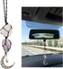 Hanging Car Charms, Tourmaline & Calcite Car Ornament, Crystal Car Rear View Mirror Interior Accessories, Car Handmade Moon Decoration, Valentine'...