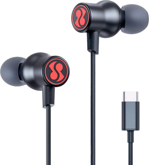 USB C Headphones USB C Earbuds Type C Earbuds USB-C Headphones with Microphone for iPhone 15 Pro/Max Samsung Galaxy W24 Z Flip5 S23/S22 Google Pix...