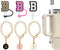 ?3 +3) 3PCS Nuozme Straw Cover 10mm For Stanley Tumbler Cup Reusable Straw Cap Topper with 3 Initial Letter Charms Accessories Name ID Personalize...