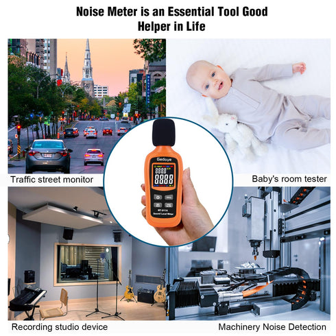 Noise Decibel Meter, Gedaye Sound Level Meter, Range 35-135dBA, SPL Meter with A Weighted, Data Hold MAX/MIN Fast/Slow, for Classroom Workshop dB ...