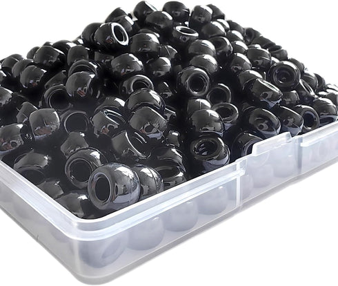 Black Pony Beads Bulk 1100 Pcs,Beads for Necklace Jewelry Making Earring Hair Braiding,Bracelets Making Kits,Hair Bead,Bracelet Beads,Plastic Bead...