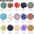 4mm Natural Mixed Materials Gemstones Beads and Brass Tiny Spacer Round Loose Beads Jewelry Making KIT with Thread and Needles 300PCS+300 PCS(12 N...