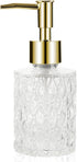 Multipurpose Soap Dispenser Easy to Clean Glass Soap Pump Dispenser Ideal for Bath and Bathroom (Gold)...