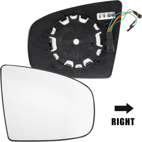 uxcell Car Right Passenger Side Heated Mirror Glass Replacement W/Backing Plate for BMW X5 2007-2011 for BMW X6 2008-2011 No.51167174980/511672981...