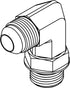 3/8"" Male JIC X 3/8"" O-Ring Elbow 90° Degree Hydraulic Adapter, Silver...