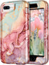 CASEFIV for iPhone 8 Plus/7 Plus/6 Plus/6s Plus Case, Marble Heavy Duty Shockproof Full Body Hard PC+Soft Silicone Drop Protective Women Girls Cas...