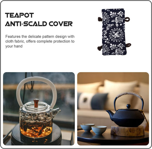 Veemoon Teapot Handle Gloves Kettle Anti-Scald Cloth Vintage Hot Handle Cover Teakettle Handle Protective Cover Cookware Grip Pads Kitchen Gadget...