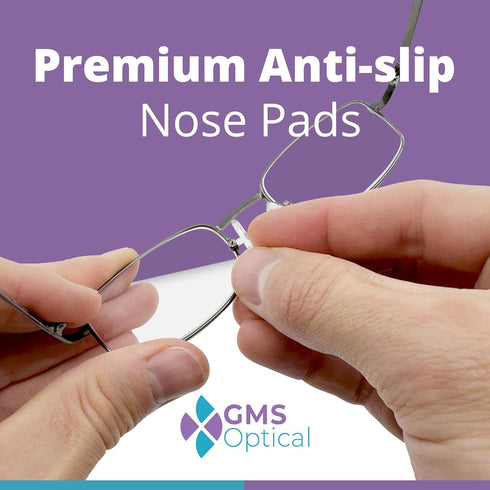GMS Optical D Shape Screw-in Soft Silicone Eyeglass Nose Pads - Eyeglass Repair Kit with Screws and Screw Driver, Anti-Slip Nose Pads for Glasses,...