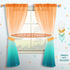 Orange and Green Curtains 63 Inch Length for Bedroom Decor Set 1 Panel Pocket Window Sheer Drape Semi Transparent Sea Turquoise Ombre Sunset Curta...