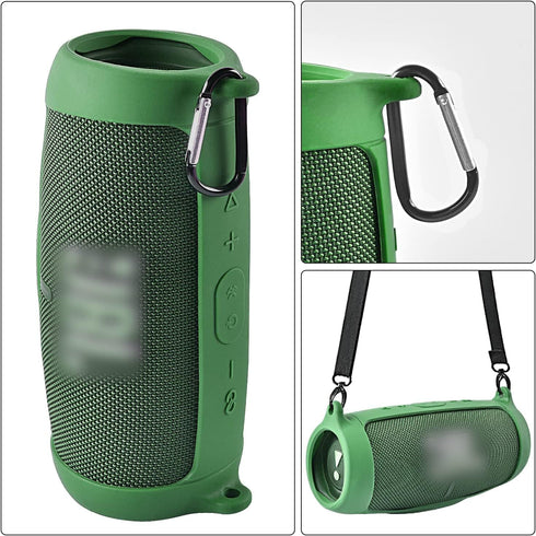 Silicone Case Cover for JBL Charge 5 Waterproof Portable Bluetooth Speaker, Travel Carrying Protective Gel Soft Skin, Waterproof Rubber Pouch with...