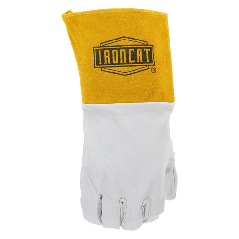 IRONCAT 6141 Kidskin TIG Welding Gloves – Medium, Kevlar Thread Welding Gloves with 4 in. Gold Cuff, Straight Thumb, Natural...