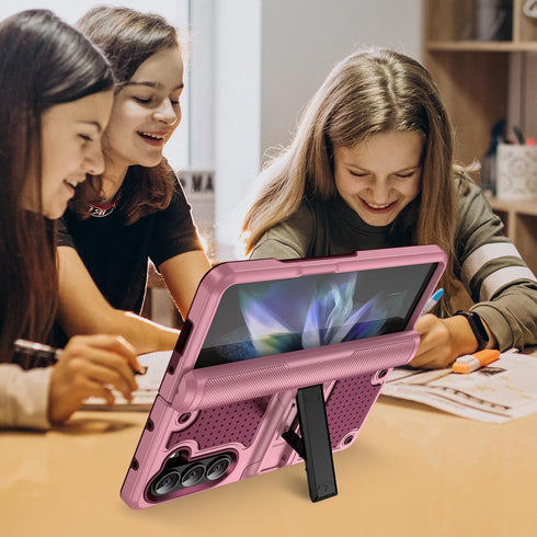 for Samsung Galaxy Z Fold 5 Case, Shockproof 2 in 1 Silicone Rubber with Hard PC Rugged Full Body Protection Phone Cover for Samsung Galaxy Z Fold...