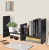 Desktop Bookshelf Storage Organizer Adjustable Wood Desktop Display Shelf Rack Counter Office Storage Rack Top Bookcase - Free Style Display Natur...