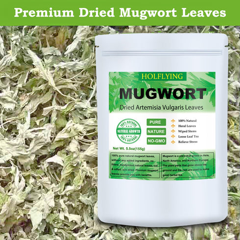 Dried Mugwort Leaves, 5.5oz(155.0g), Mugwort Leaf, Natural Artemisia Vulgaris Herbal Loose Leaves...