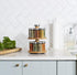 Orii 16 Jar Spice Rack with Spices Included - Rotating Countertop 2 Tier Tower Organizer for Kitchen Spices and Seasonings, (Bamboo Wood)...