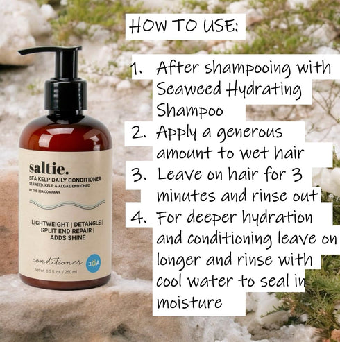 Saltie Sea Kelp Daily Hair Conditioner I Nourish with Sea Weed, Kelp & Algae I Lightweight, detangle, repair split ends, adds shine for radiant ha...